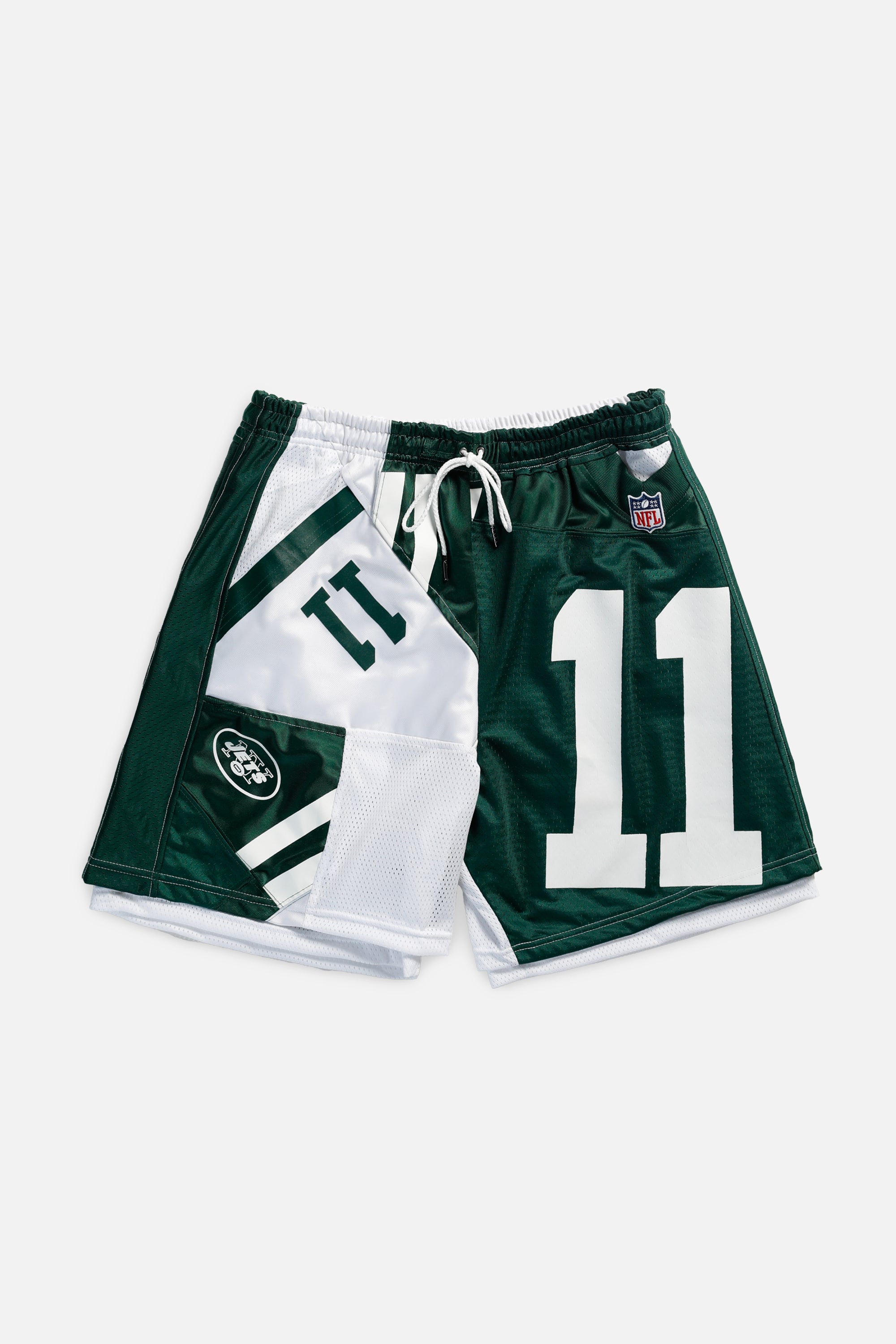 Unisex Rework NY Jets Jersey Shorts - Women's L - Men's M-SHORTS-NFL-Frankie Collective