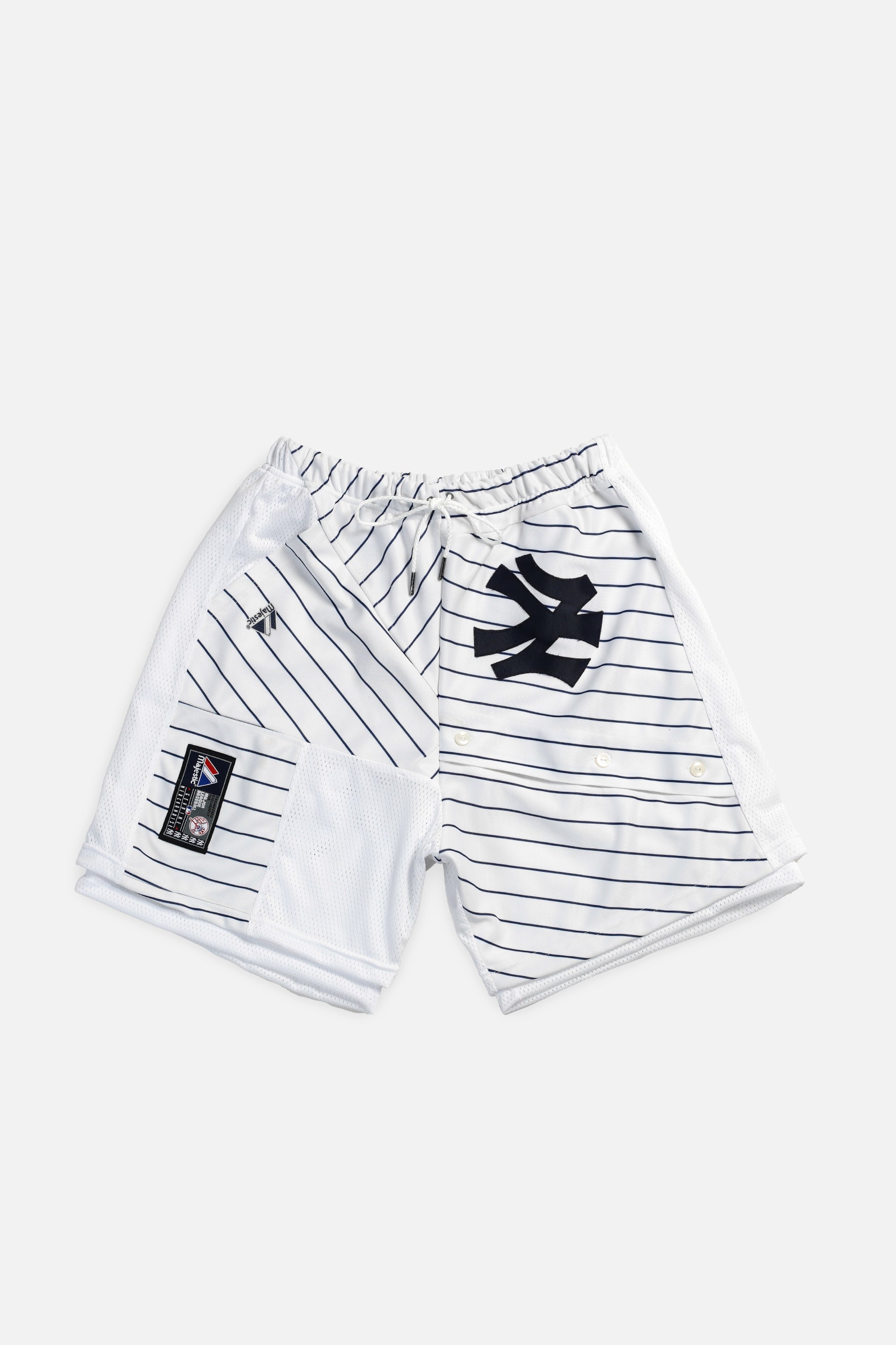Unisex Rework NY Yankees Jersey Shorts - Women's M - Men's S-SHORTS-MLB-Frankie Collective
