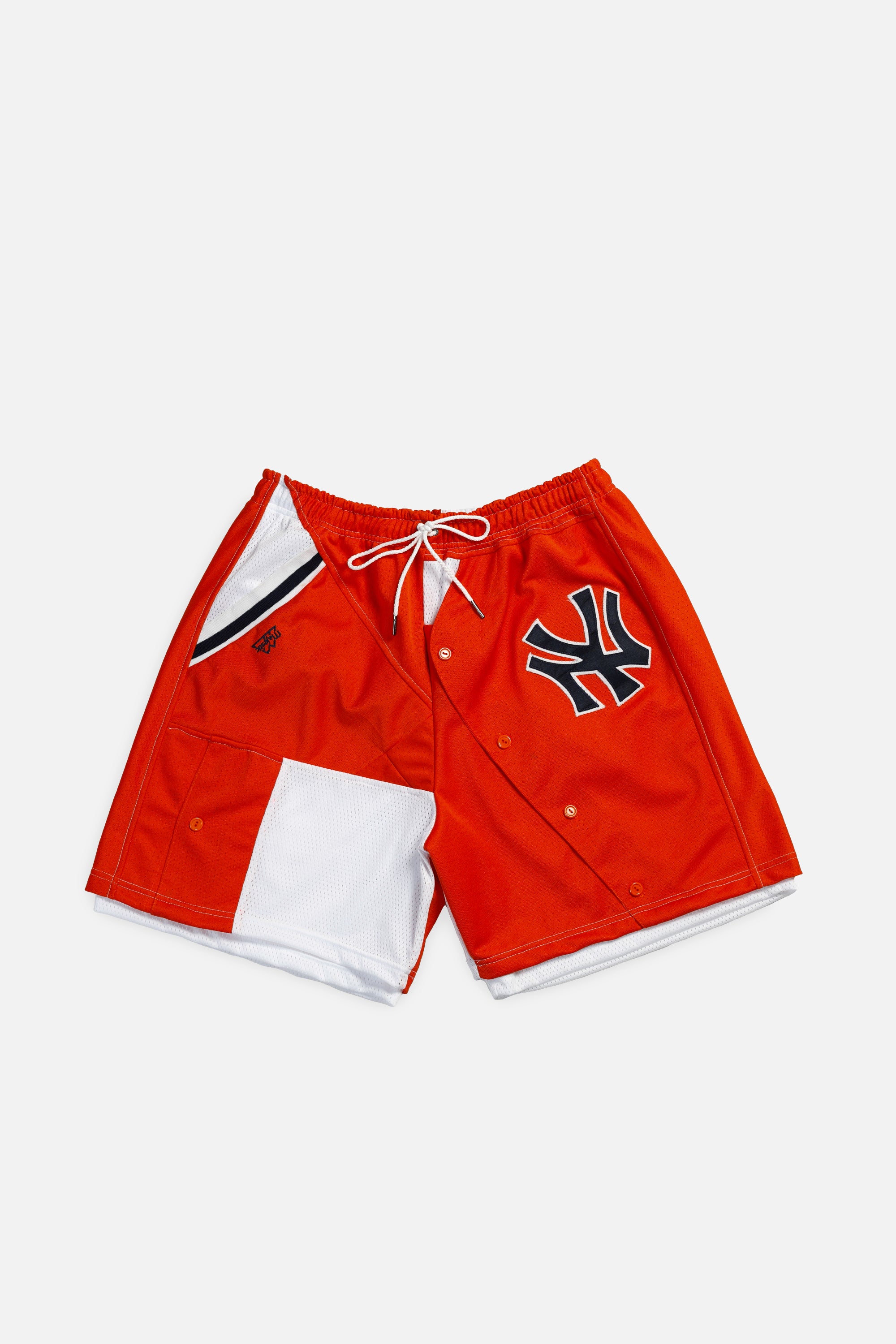 Unisex Rework NY Yankees Jersey Shorts - Women's XL - Men's L-SHORTS-MLB-Frankie Collective