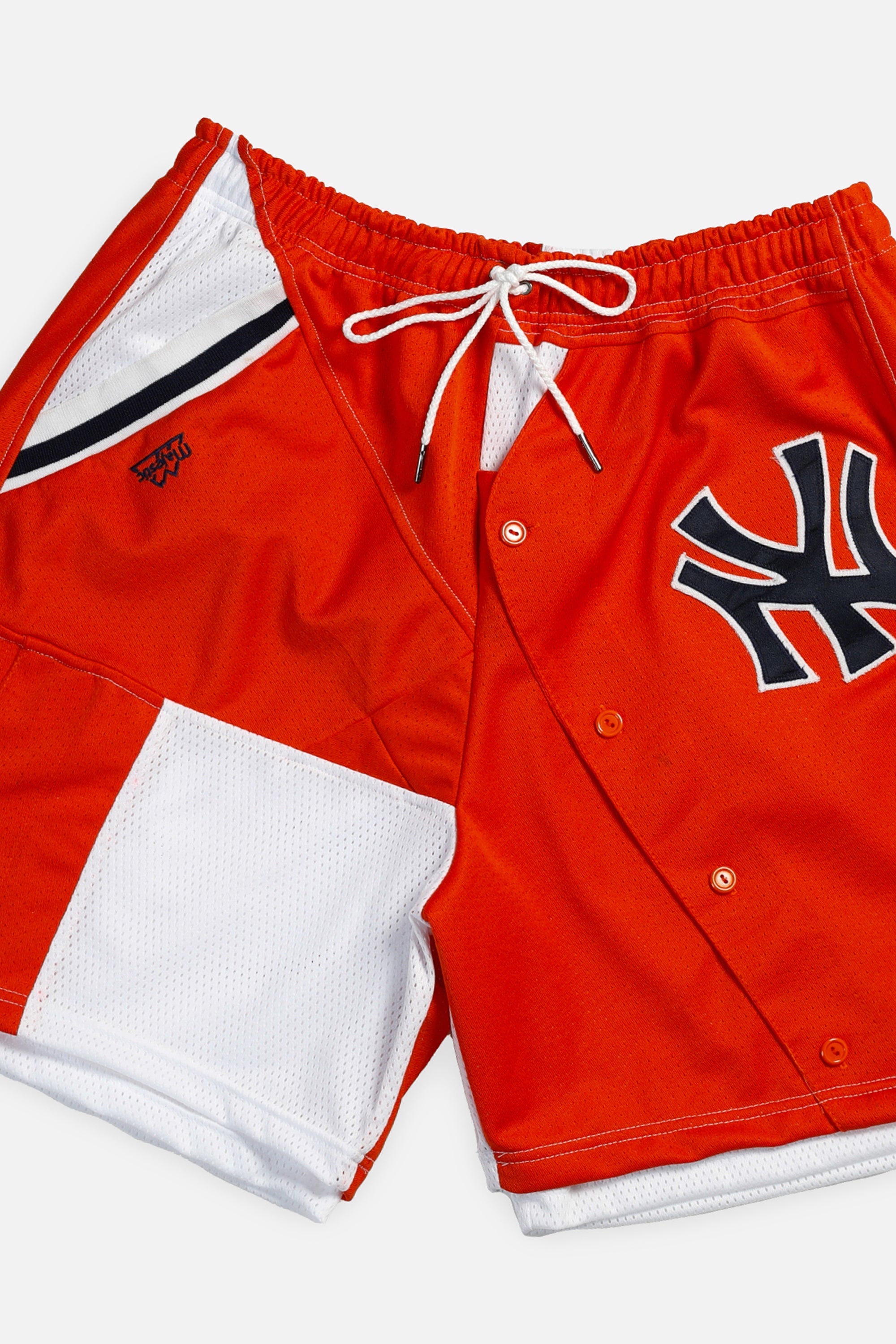 Unisex Rework NY Yankees Jersey Shorts - Women's XL - Men's L-SHORTS-MLB-Frankie Collective