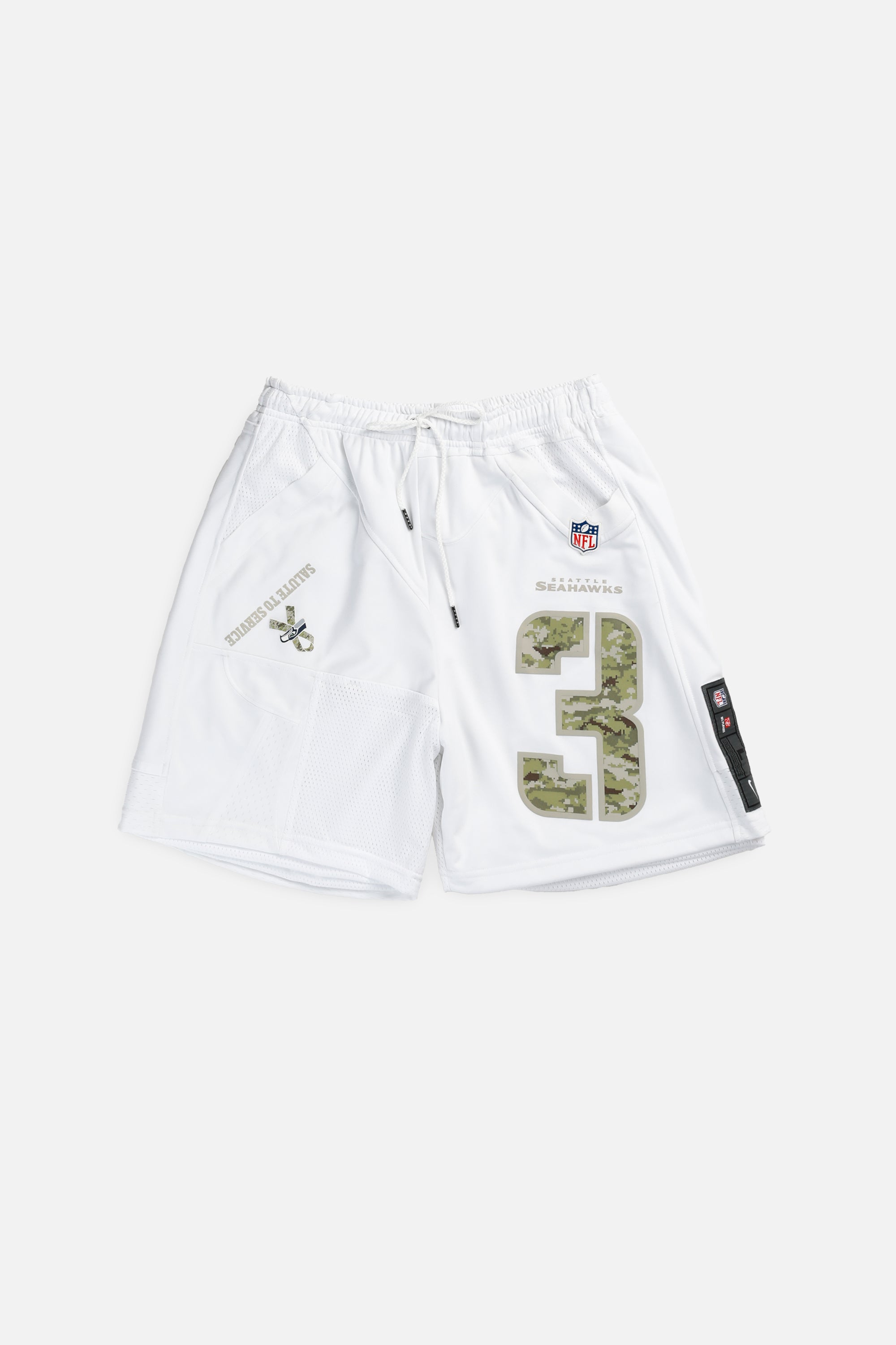 Unisex Rework Seattle Seahawks NFL Jersey Shorts - M-BOTTOMS-NFL-Women's M - Men's S-Frankie Collective Rare Vintage Streetwear Reworks