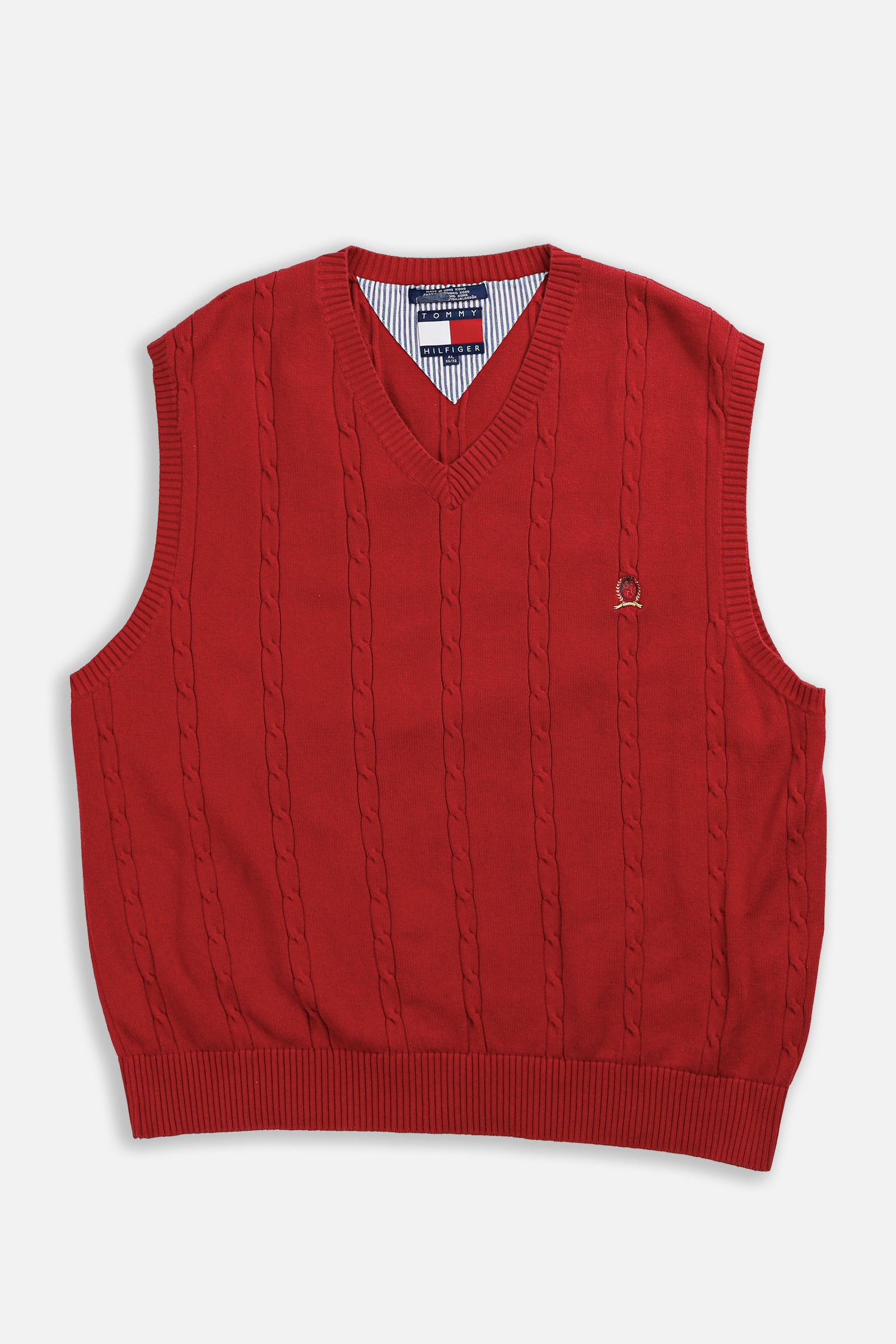 Vintage Tommy Knit Sweater Vest - XL-SWEATERS-Tommy Hilfiger-XL-Frankie Collective Rare Vintage Streetwear Reworks